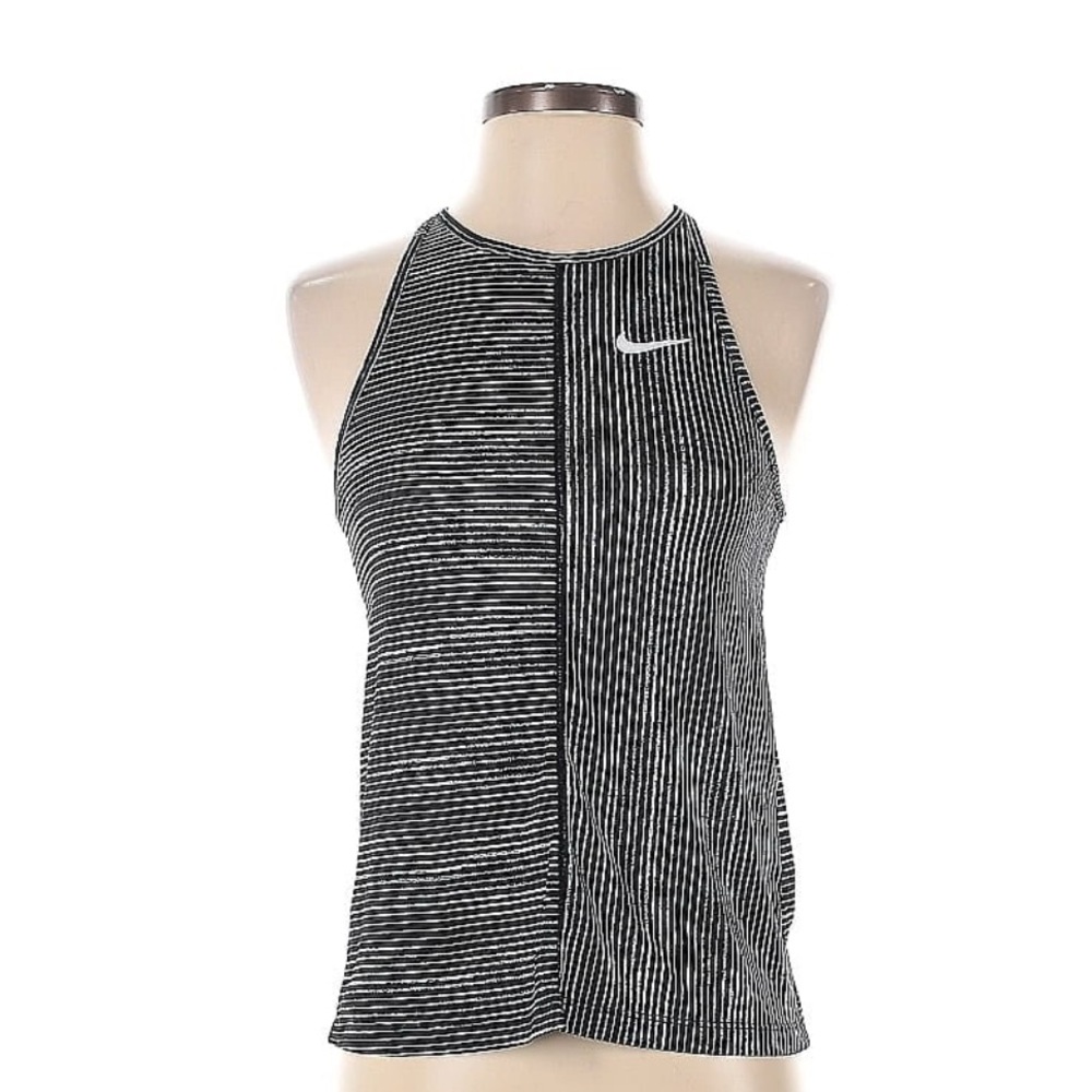 Nike Women's Black and White Striped Tank